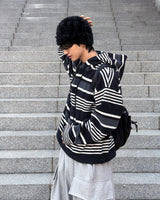 Multiple Stripe Hoodie (Black)