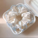 Romantic Lace-Trimmed Silk Scrunchie
