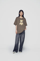 24FW ブロックベアショートスリーブTシャツ ココア