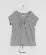 ミミュールVネックドットレイヤードオフショルダーTシャツ