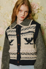 Monet Jacquard Vest [Navy]