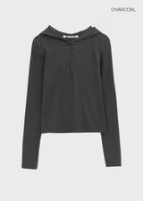[MADE] Teti Button Hooded Long-Sleeve Tee