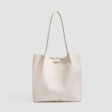 Woven Texture Large Tote Bag & Pouch Set