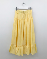 Liang button frill long skirt (4color)