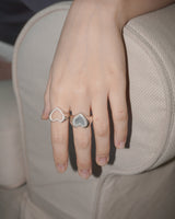 [925SILVER] COOKIE FRAME HEART STUD RING