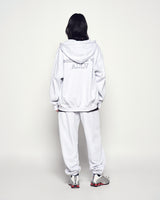 25FW BORDER LINE BASIC LOGO HOODIE ZIP UP MELANGE