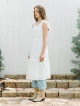 TIE RIBBON SLEEVELESS ONEPIECE IVORY