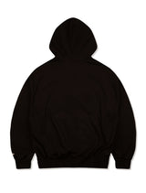 Oversized Fit Checkered Applique Hooded Zip-Up Black (FCF3ZP642M)