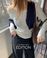 [MADE] Bor round ribbed knit