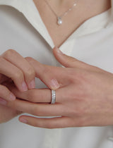 25FW★ Essence Silver (W) Moissanite Double Wave Ring