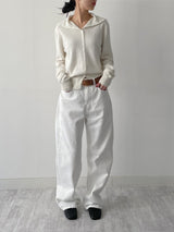[Unisex] ステッチコットンワイドパンツ
