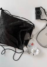 Flower Satin Backpack_Black