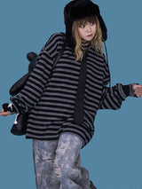 striped boxy knit mtm (3color)