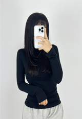 (SPECIAL PLANNED PRICE❤LONG & SHORT❤5 COLORS❤) GLAMOUR SLIM-FIT STRETCH LONG-SLEEVE TURTLE-NECK TOP