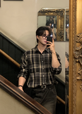 Landwai 3171 Daily Overfit Check Long Sleeve Shirt