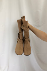 Loose Fit Buckle Boots