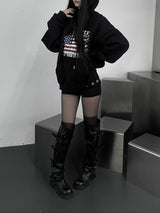 アメリカン フラッグ オーバーフィット フード(unisex / fleece-lined)