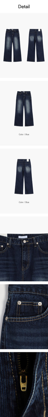 [Unisex] Golgi blue washing boots cut pants