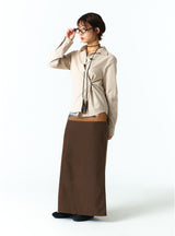 エクストラボタンストライプシャツ (BROWN)