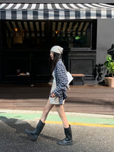 Noiton リブUネックTシャツ