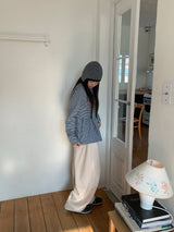 [unisex] ヒロチェックフリースバルーンワイド起毛パンツ