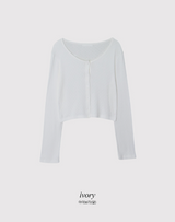 [SHOPPERMADE] Sucre Cotton Eyelet Crop Cardigan (5color)