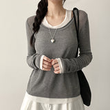 Yeori Mood Layered☁️U-neck soft knit tee