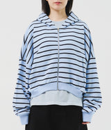 (W) Mush Striped Zip Hoodie (2color)