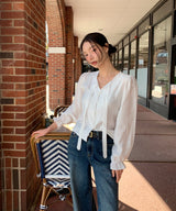 Tie neck blouse - bl