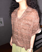 (2color) Ethnic Roll-Up Tab Sleeve Shirt