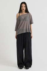 ニットワンショルダーTシャツ, Charcoal