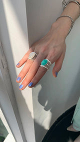 Big antique stone ring(2color)