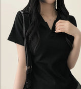 Brie button food short sleeve tee