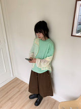 [unisex] Mado Cut Pintuck Wide Banding Bermuda Pants