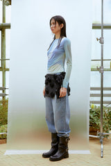 Asymmetric Ruched トップ(ブルー)