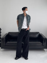 UO Washed Semi-Bootcut Flare Denim Pants