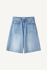 Air Blue Washed Denim Bermuda Pants