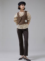 [LINE] Slit Flare Peach Cotton Pants (2colors)