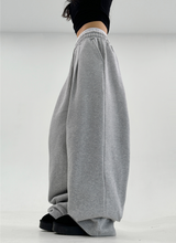 (SIZE OPTION♥/FLEECE🔥) プリーツメイドトレーニングエラスティックウエストロングパンツ