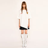 Asymmetric Belt T Shirt - White