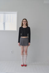 Schnee Logo Pleated Skirt - Gray