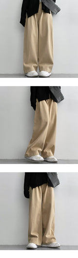Bow pintuck wide pants