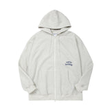 Side Logo 2Way Hood Zip-Up_Oatmeal