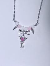 kitsch heart key cubic necklace
