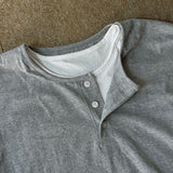 ASCLO レイヤードヘンリーネックTシャツ (3color)