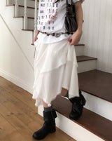 Humming Lace Unbalance Skirt