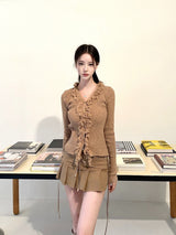 1075. Fringe wool knit cardi (4color)