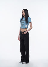 FREEDOM SIDE STRING CROP T-SHIRTS