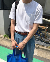 [A-T0126] リベットポケット半袖Tシャツ (6色)