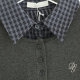 Check collar layered polo shirt 231330477
